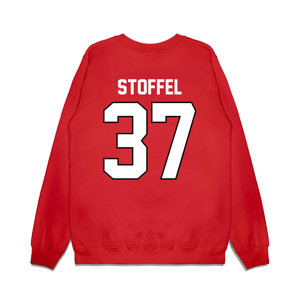 Wisconsin - NCAA Football : Treve Stoffel - Vintage Helmet Premium Crewneck Sweatshirt-1