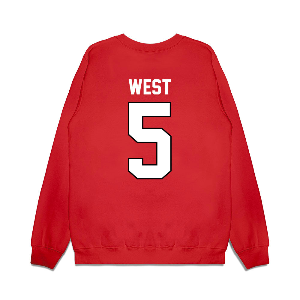 Wisconsin - NCAA Football : Bryce West - Vintage Helmet Premium Crewneck Sweatshirt-1