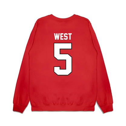 Wisconsin - NCAA Football : Bryce West - Vintage Helmet Premium Crewneck Sweatshirt-1