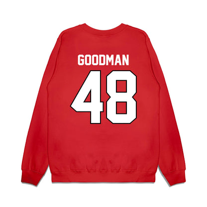 Wisconsin - NCAA Football : Andrew Goodman - Vintage Helmet Premium Crewneck Sweatshirt-1