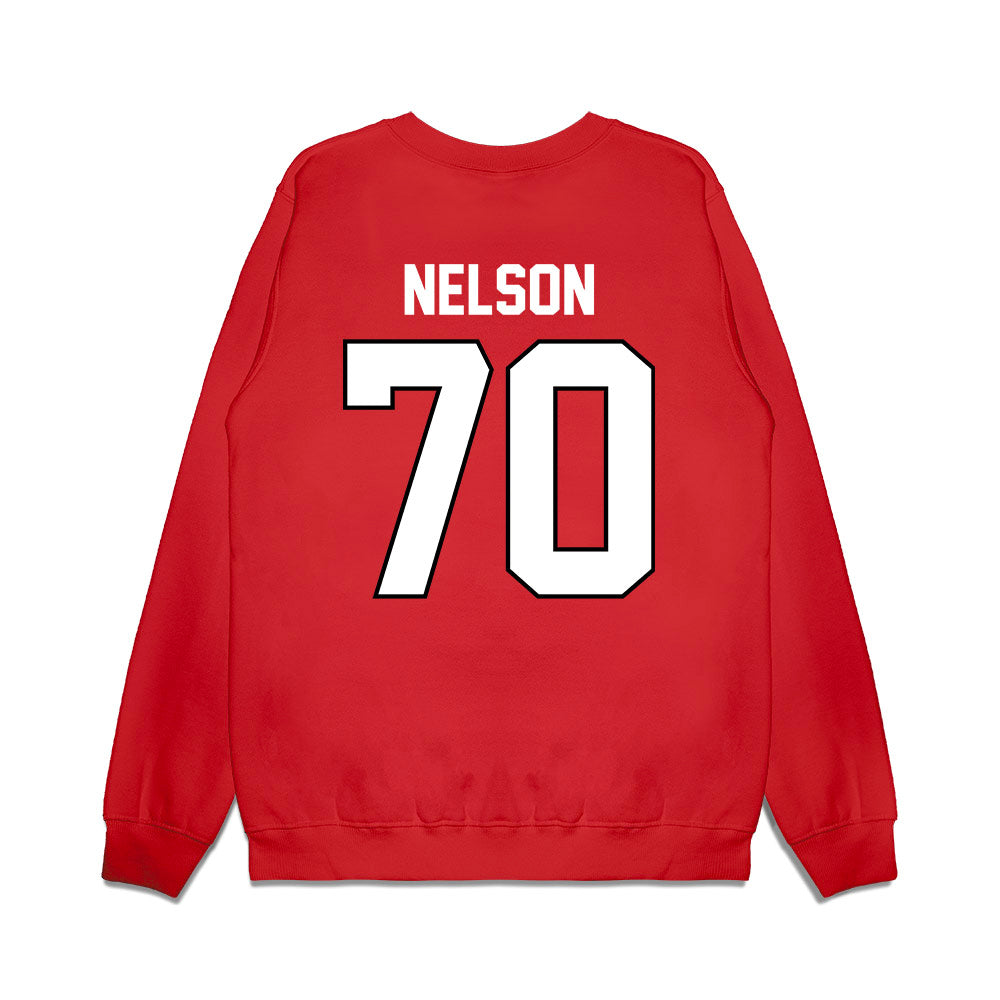 Wisconsin - NCAA Football : Barrett Nelson - Vintage Helmet Premium Crewneck Sweatshirt-1
