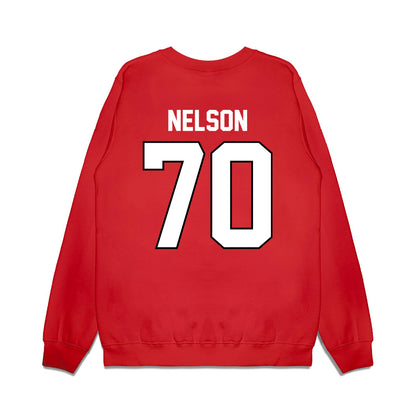 Wisconsin - NCAA Football : Barrett Nelson - Vintage Helmet Premium Crewneck Sweatshirt-1