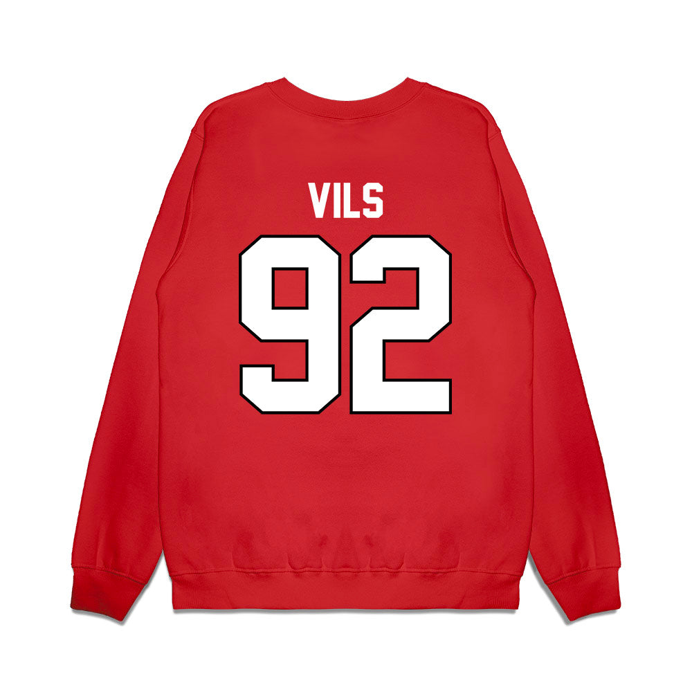Wisconsin - NCAA Football : Nolan Vils - Vintage Helmet Premium Crewneck Sweatshirt-1