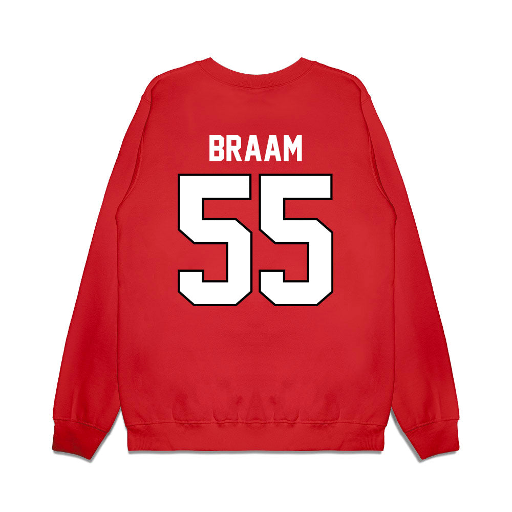 Wisconsin - NCAA Football : Drew Braam - Vintage Helmet Premium Crewneck Sweatshirt-1