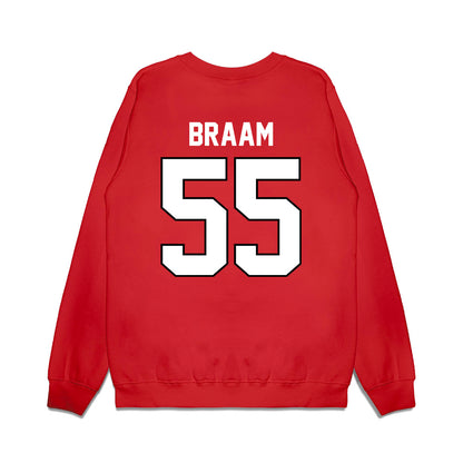 Wisconsin - NCAA Football : Drew Braam - Vintage Helmet Premium Crewneck Sweatshirt-1