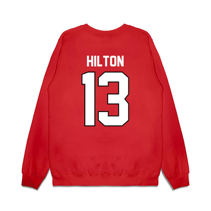 Wisconsin - NCAA Football : Eugene Hilton - Vintage Helmet Premium Crewneck Sweatshirt-1