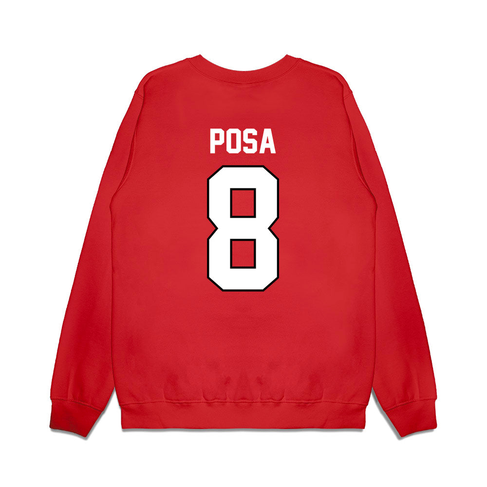Wisconsin - NCAA Football : Mason Posa - Vintage Helmet Premium Crewneck Sweatshirt-1