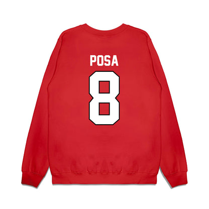 Wisconsin - NCAA Football : Mason Posa - Vintage Helmet Premium Crewneck Sweatshirt-1