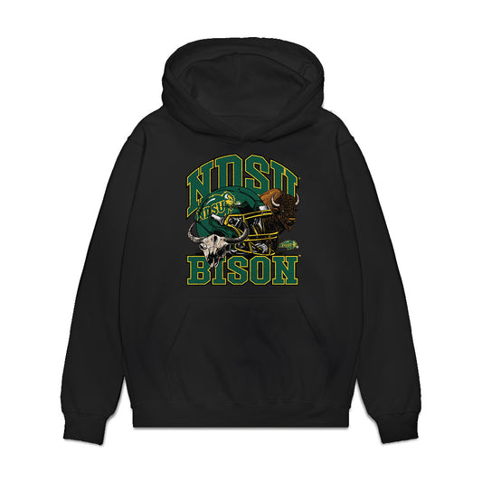 NDSU - NCAA Football : Ryan Babatz - Vintage Helmet Premium Hooded Sweatshirt-0