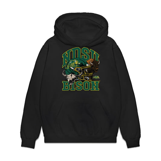 NDSU - NCAA Football : Kelton Mccaslin - Vintage Helmet Premium Hooded Sweatshirt-0