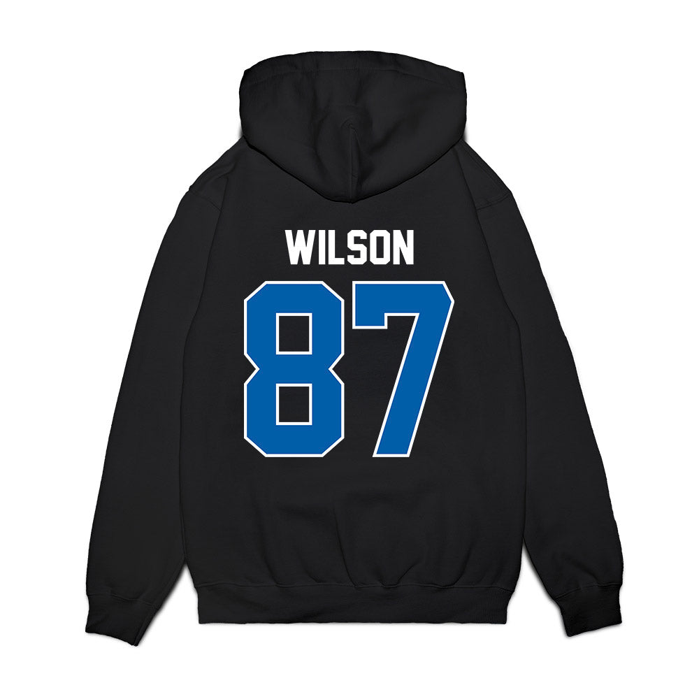 Buffalo - NCAA Football : Trevor Wilson - Vintage Helmet Premium Hooded Sweatshirt-1