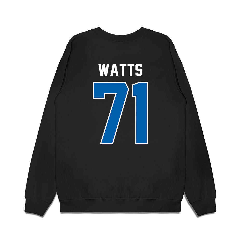Buffalo - NCAA Football : Caleb Watts - Vintage Helmet Premium Crewneck Sweatshirt-1