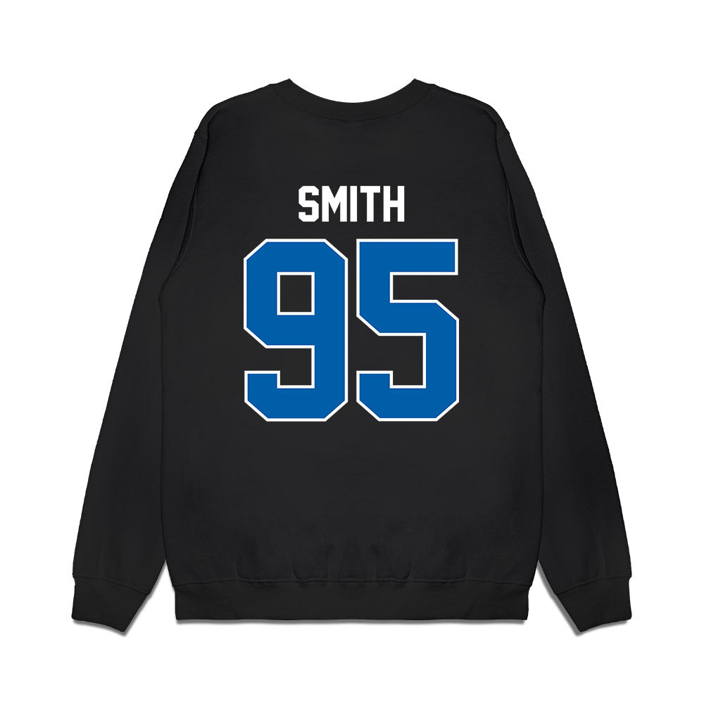 Buffalo - NCAA Football : Stantavious Smith - Vintage Helmet Premium Crewneck Sweatshirt-1