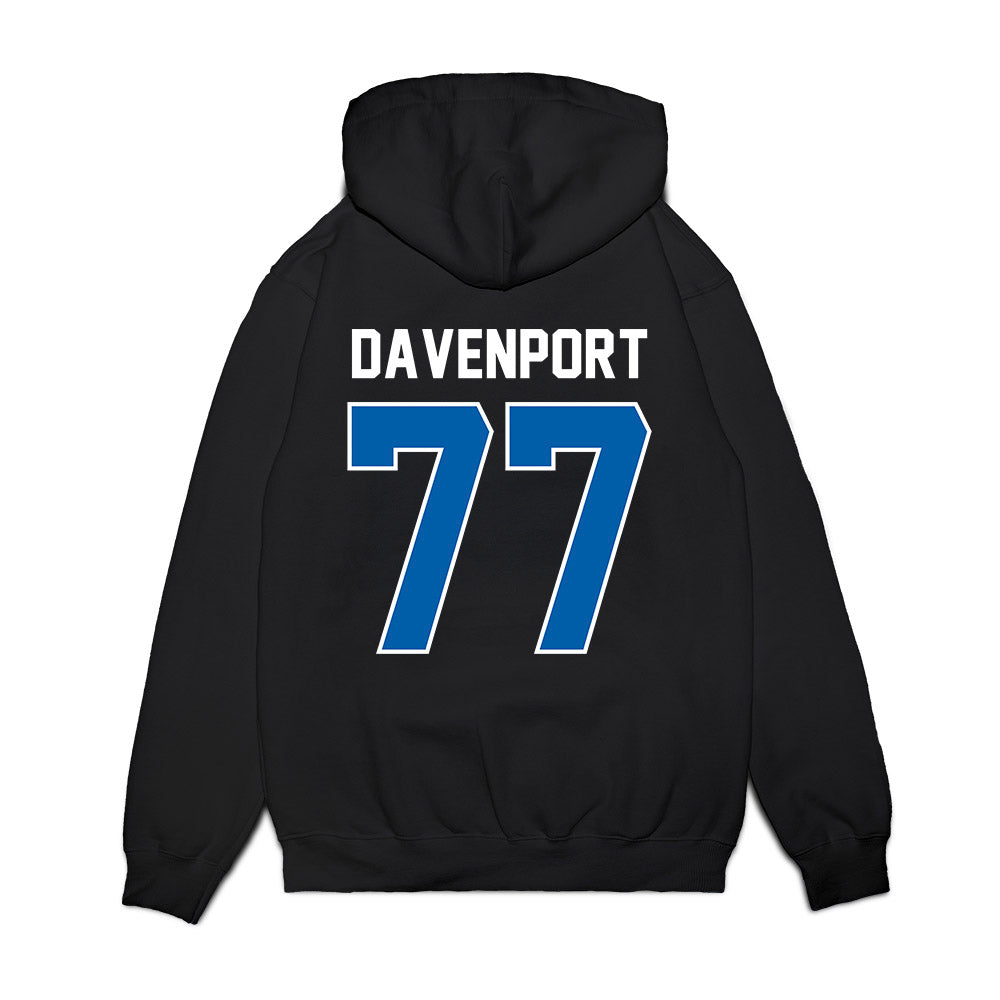 Buffalo - NCAA Football : Jackson Davenport - Vintage Helmet Premium Hooded Sweatshirt-1