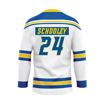 Delaware - NCAA Ice Hockey : Taylor Schooley - White Hockey Jersey-1