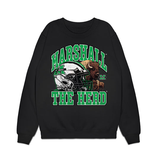 Marshall - NCAA Football : Andrew Hamad - Vintage Helmet Premium Crewneck Sweatshirt-0