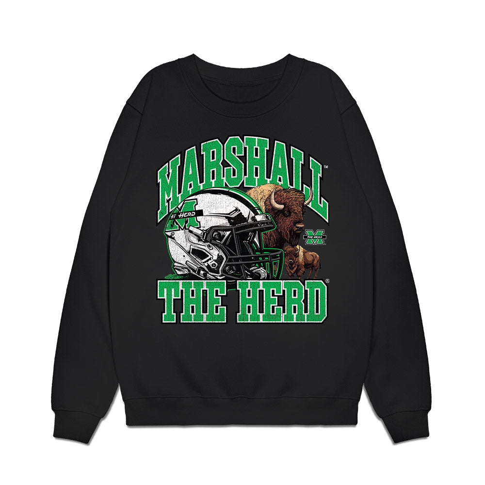 Marshall - NCAA Football : Zah Jackson - Vintage Helmet Premium Crewneck Sweatshirt-0