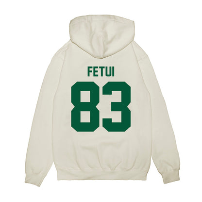 Hawaii - NCAA Football : Josiah Fetui - Vintage Helmet Premium Hooded Sweatshirt-1