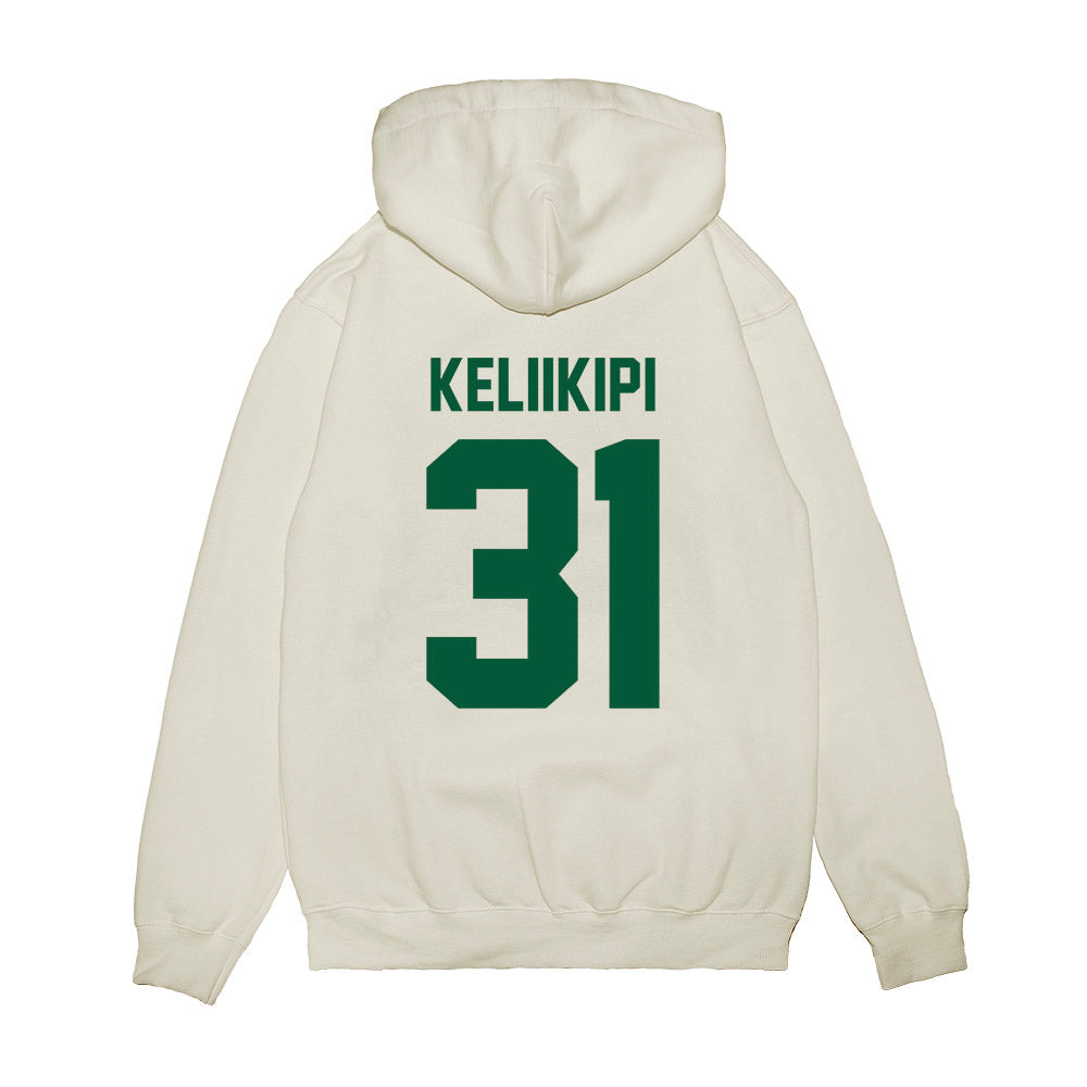 Hawaii - NCAA Football : Tryton Keliikipi - Vintage Helmet Premium Hooded Sweatshirt-1