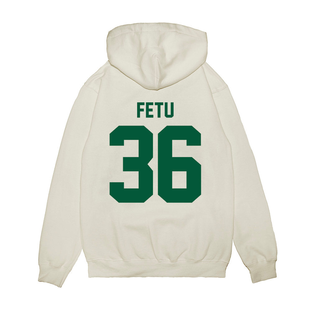Hawaii - NCAA Football : Jordan Fetu - Vintage Helmet Premium Hooded Sweatshirt-1