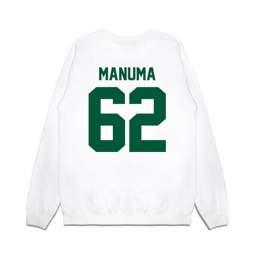 Hawaii - NCAA Football : Lautaimi Manuma - Vintage Helmet Premium Crewneck Sweatshirt-1