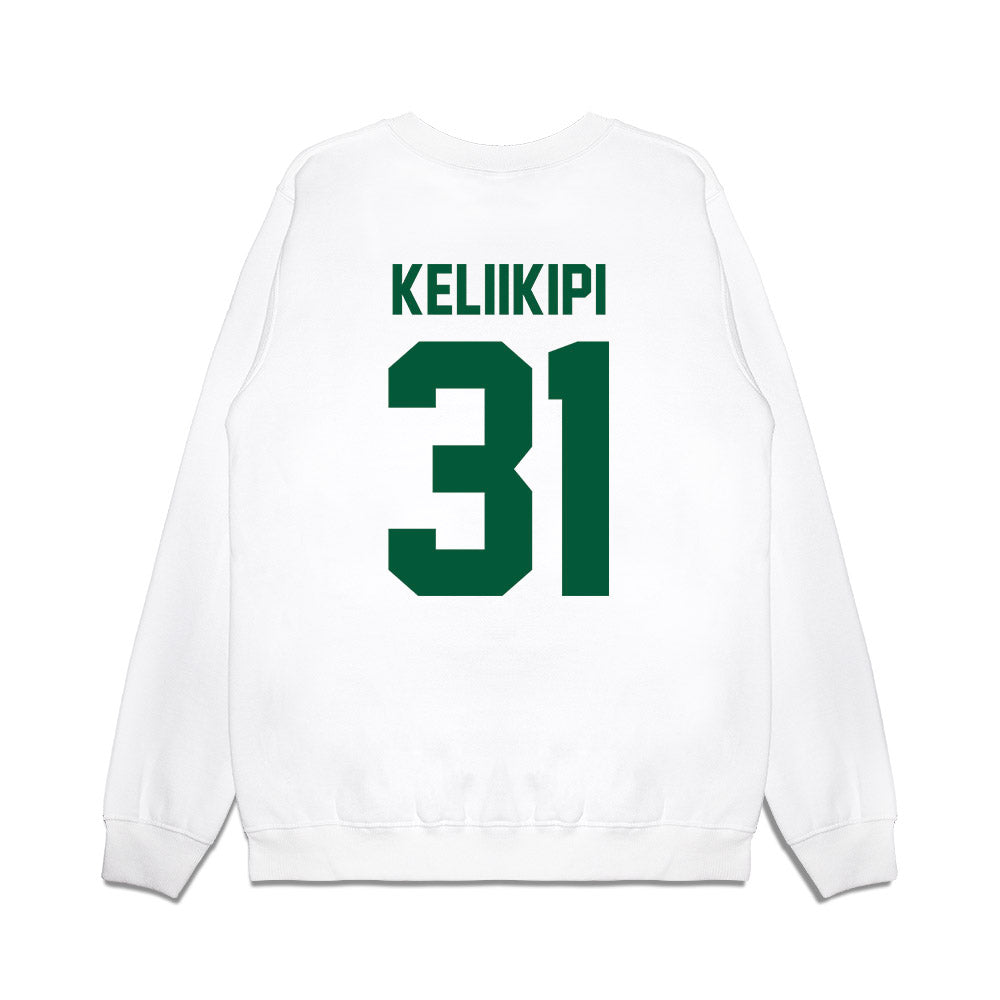 Hawaii - NCAA Football : Tryton Keliikipi - Vintage Helmet Premium Crewneck Sweatshirt-1