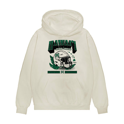 Hawaii - NCAA Football : Koa Eldredge - Vintage Helmet Premium Hooded Sweatshirt-0