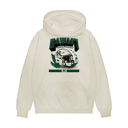 Hawaii - NCAA Football : Pofele Ashlock - Vintage Helmet Premium Hooded Sweatshirt-0