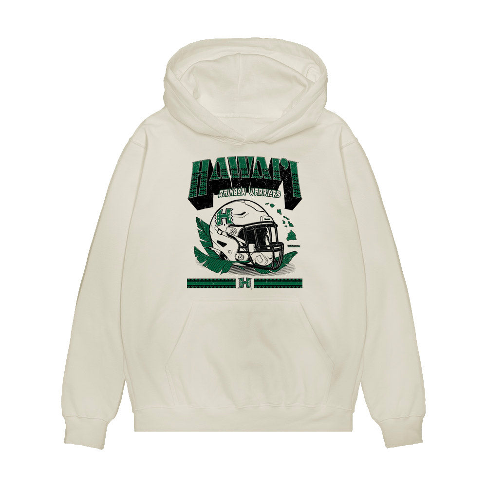 Hawaii - NCAA Football : Eric Mcfall - Vintage Helmet Premium Hooded Sweatshirt-0