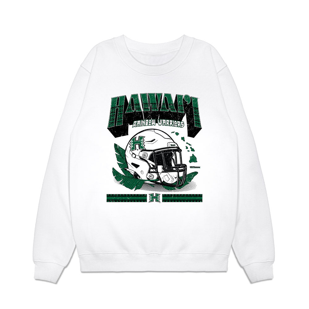 Hawaii - NCAA Football : Boogie Henderson - Vintage Helmet Premium Crewneck Sweatshirt-0
