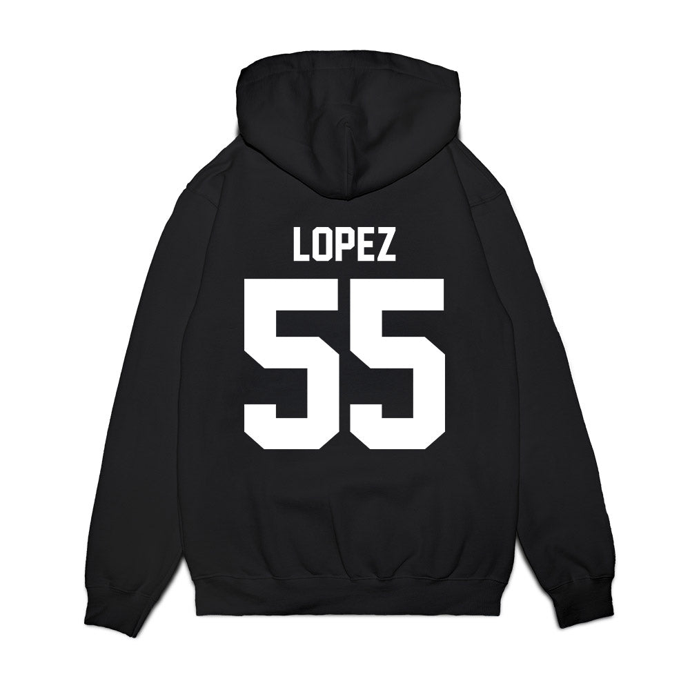 Maine - NCAA Football : Nathan Lopez - Vintage Helmet Premium Hooded Sweatshirt-1