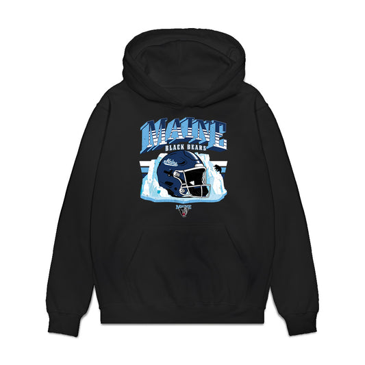 Maine - NCAA Football : Aamir Dunbar - Vintage Helmet Premium Hooded Sweatshirt-0