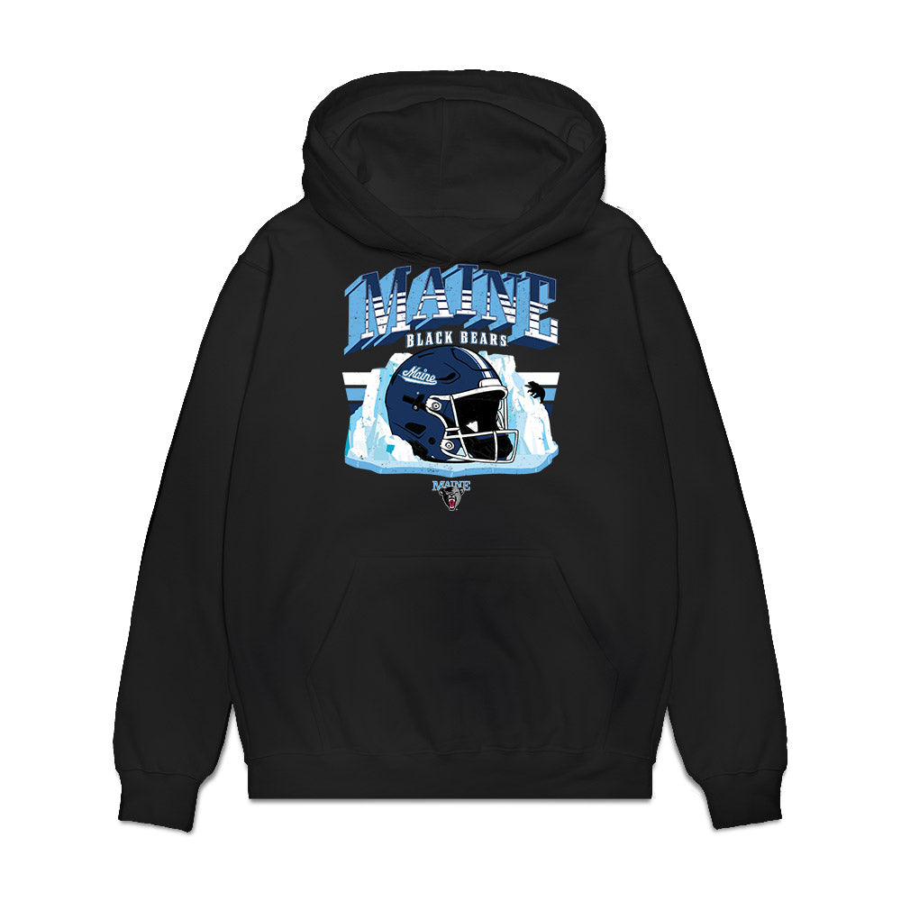 Maine - NCAA Football : Noah Shimko - Vintage Helmet Premium Hooded Sweatshirt-0