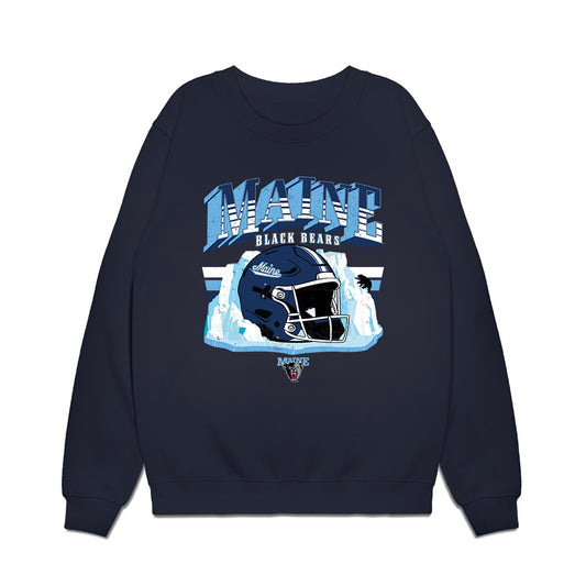 Maine - NCAA Football : Aamir Dunbar - Vintage Helmet Premium Crewneck Sweatshirt-0