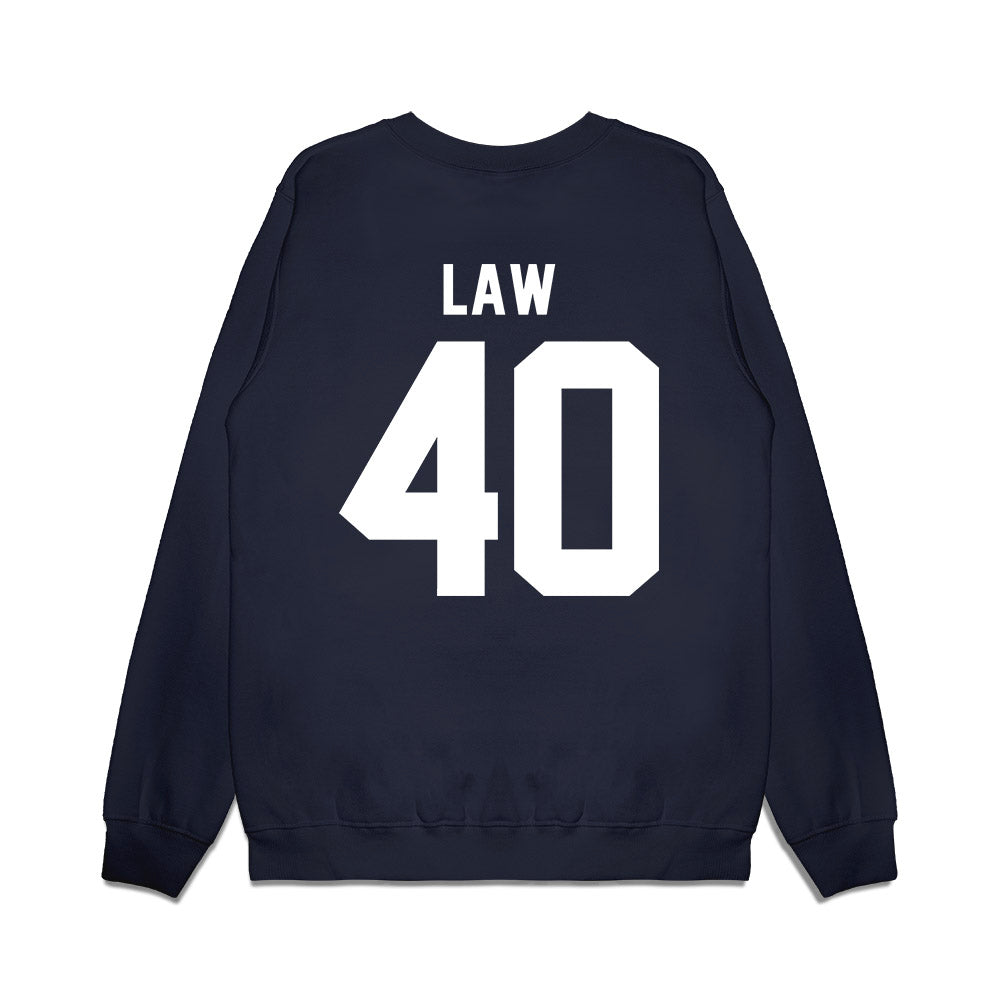Liberty - NCAA Football : Christopher Law - Vintage Helmet Premium Crewneck Sweatshirt-1