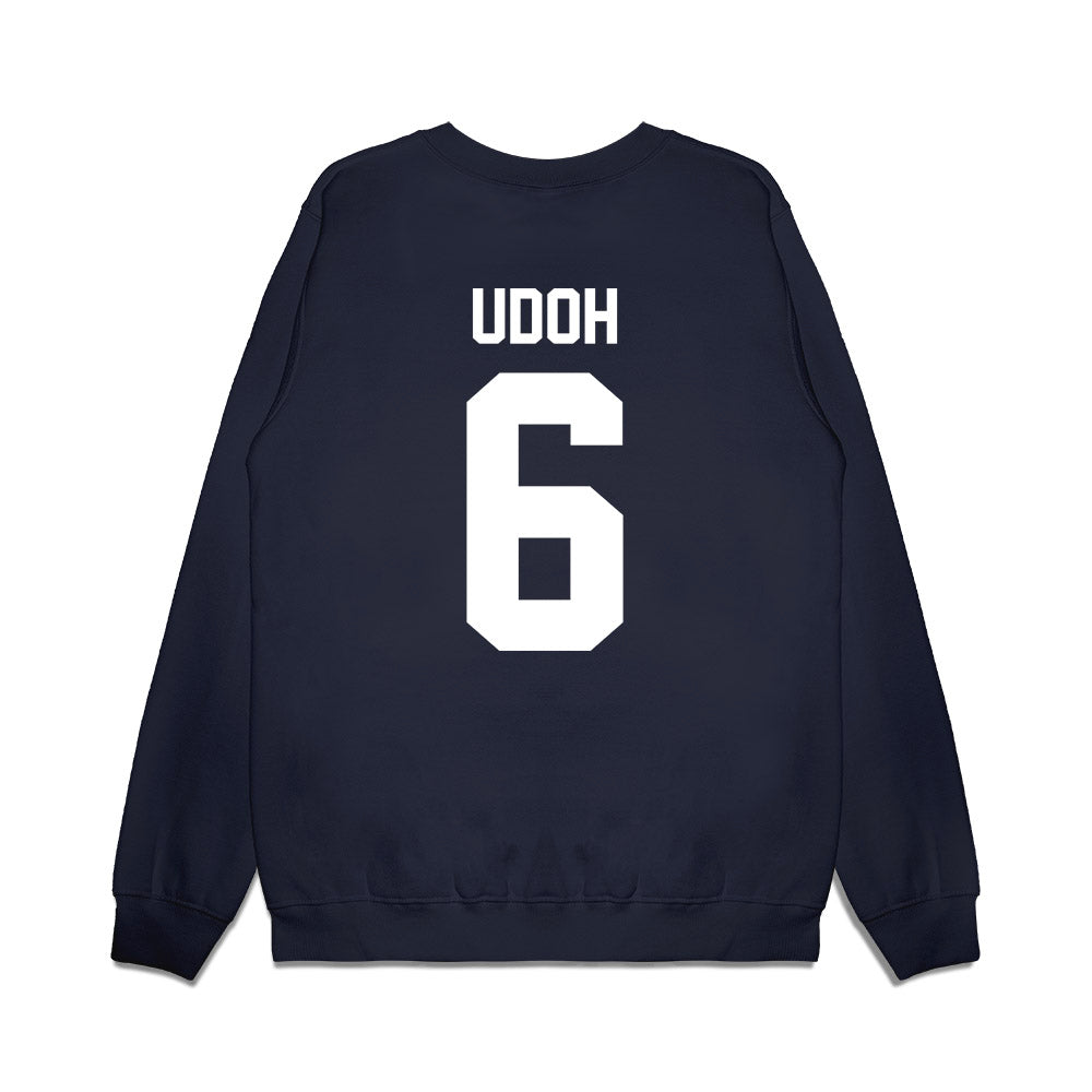 Liberty - NCAA Football : Kanye Udoh - Vintage Helmet Premium Crewneck Sweatshirt-1