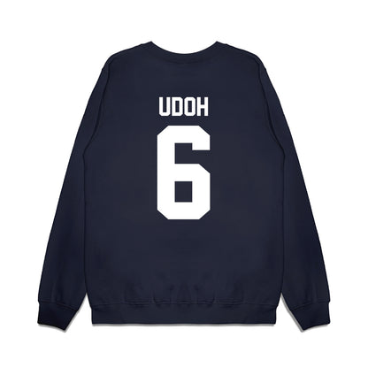 Liberty - NCAA Football : Kanye Udoh - Vintage Helmet Premium Crewneck Sweatshirt-1