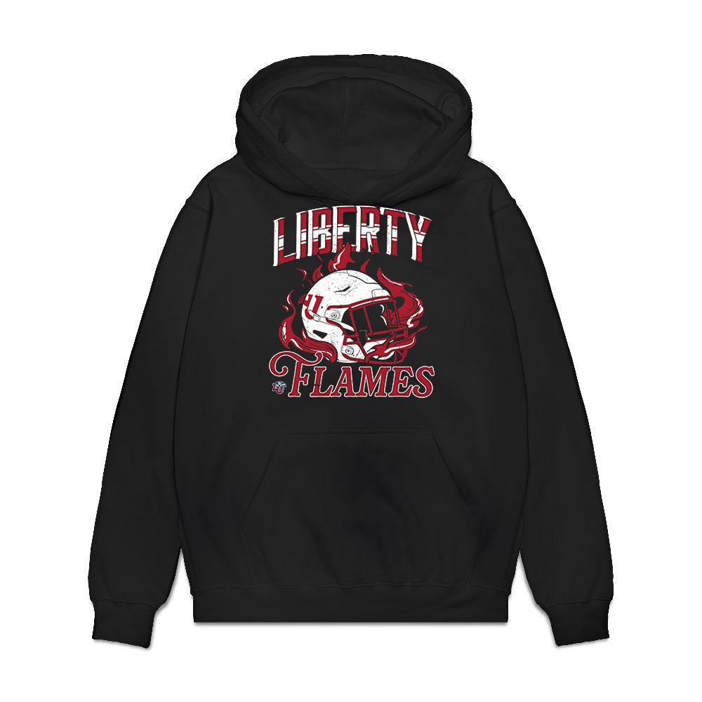 Liberty - NCAA Football : Jeremiah Vessel - Vintage Helmet Premium Hooded Sweatshirt-0