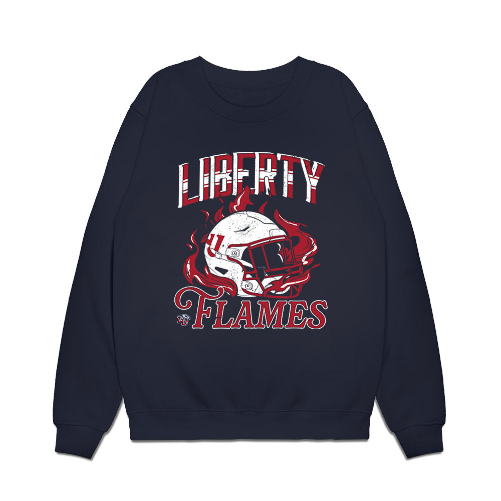 Liberty - NCAA Football : Greg Rivera - Vintage Helmet Premium Crewneck Sweatshirt-0