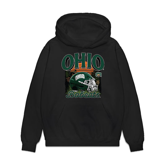 Ohio - NCAA Football : Nate Hunt-Heller - Vintage Helmet Premium Hooded Sweatshirt-0