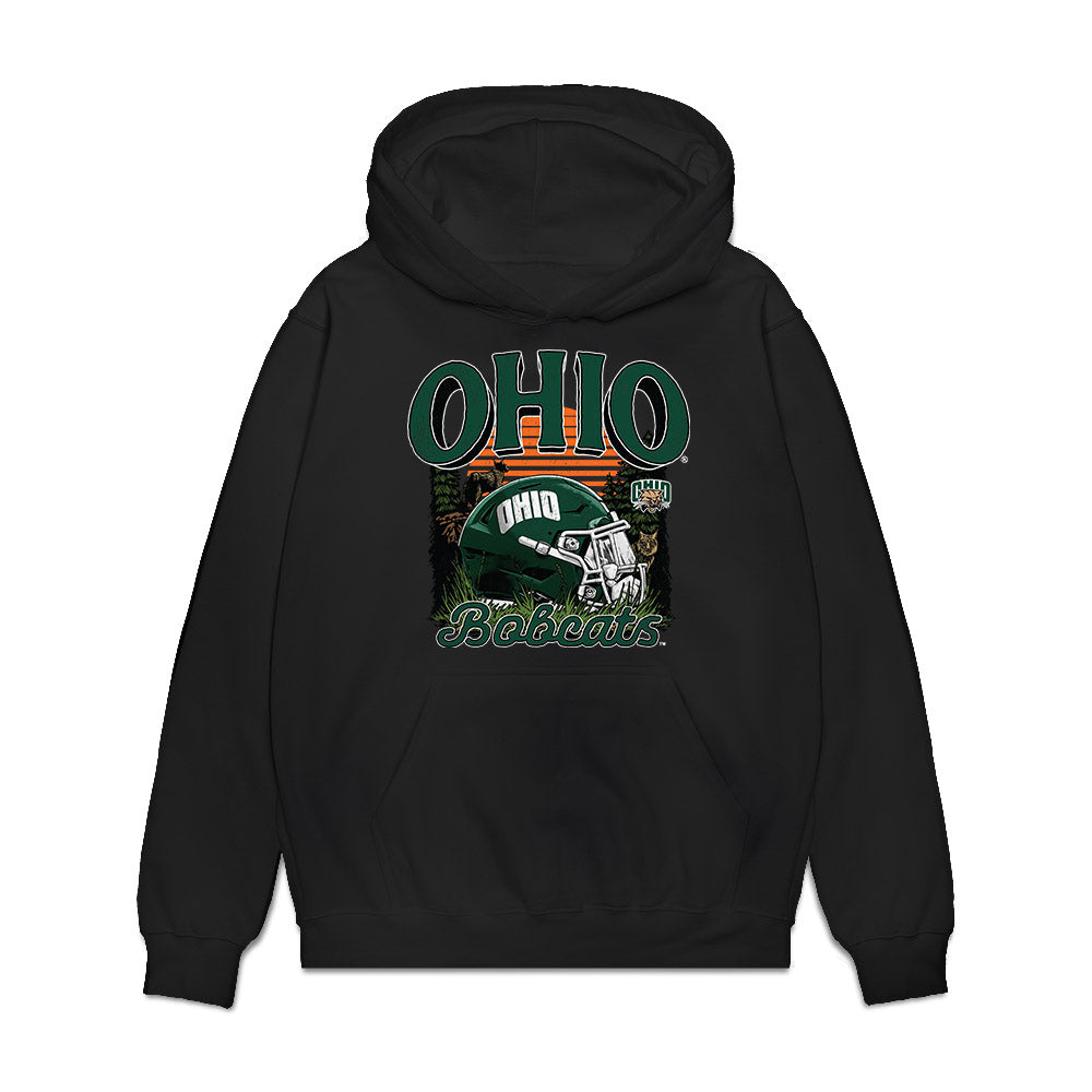 Ohio - NCAA Football : Brandon Weaver - Vintage Helmet Premium Hooded Sweatshirt-0