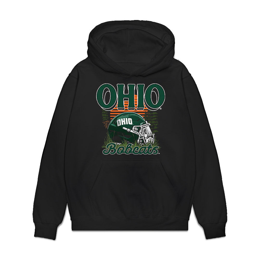 Ohio - NCAA Football : AJ Miller - Vintage Helmet Premium Hooded Sweatshirt-0