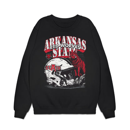 Arkansas State - NCAA Football : Kam Moore - Vintage Helmet Premium Crewneck Sweatshirt-0