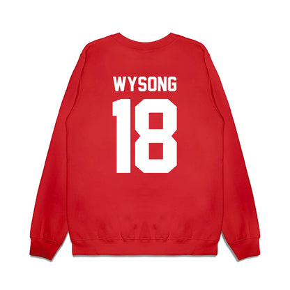 New Mexico - NCAA Football : Evan Wysong - Vintage Helmet Premium Crewneck Sweatshirt-1