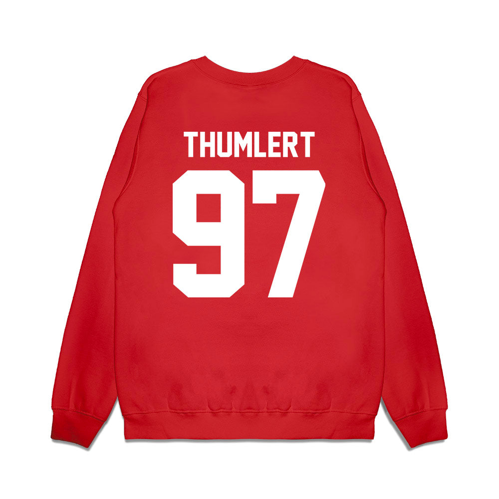 New Mexico - NCAA Football : Cody Thumlert - Vintage Helmet Premium Crewneck Sweatshirt-1