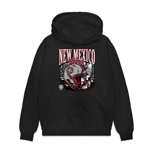 New Mexico - NCAA Football : DJ Darling - Vintage Helmet Premium Hooded Sweatshirt-0
