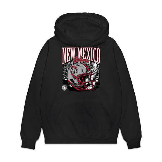 New Mexico - NCAA Football : Ricklan Holmes II - Vintage Helmet Premium Hooded Sweatshirt-0