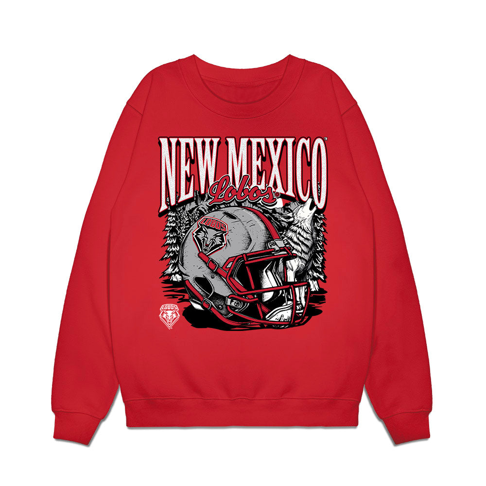 New Mexico - NCAA Football : Broden Schmidt - Vintage Helmet Premium Crewneck Sweatshirt-0