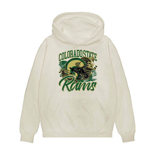Colorado State - NCAA Football : Elijah Mc-Cantos - Vintage Helmet Premium Hooded Sweatshirt-0