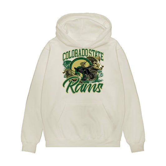 Colorado State - NCAA Football : Sione Netane - Vintage Helmet Premium Hooded Sweatshirt-0